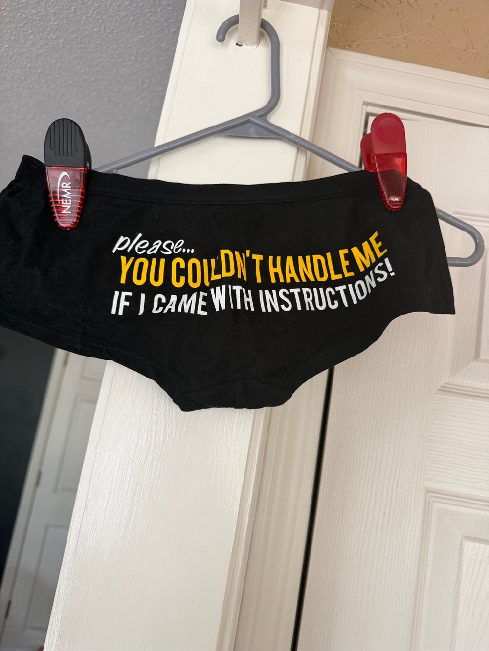 Black Graphic Women’s Shorts with Yellow & White Text